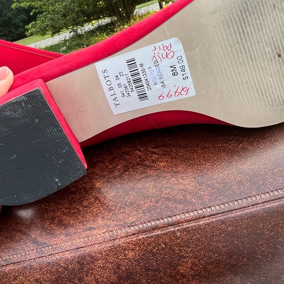 Talbots Red Heels with Black beads Size 8 - Picture 9 of 9
